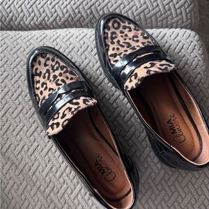 MIA Women's Black and Brown Leopard Loafers